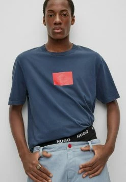 HUGO REPLAY - Print T-shirt - Blue -HUGO Shop 0a06b0beb3f4485eabd39db9852170b7