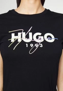 HUGO THE SLIM TEE - Print T-shirt - Black -HUGO Shop 13d5880289e44d9e9cd2146e63107cee