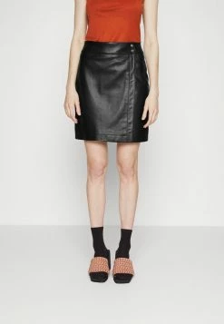 HUGO LEMIRI - Leather Skirt - Black