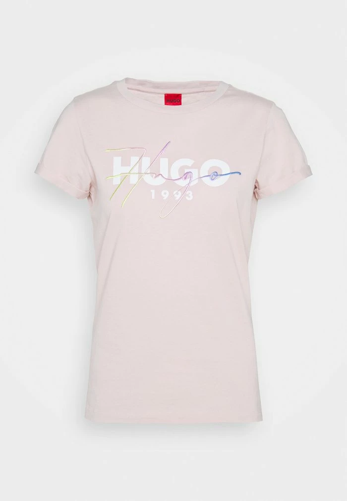 HUGO THE SLIM TEE - Print T-shirt - Light Pastel Pink 5 HUGO THE SLIM TEE - Print T-shirt - Light Pastel Pink - Image 5