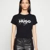 HUGO THE SLIM TEE - Print T-shirt - Black