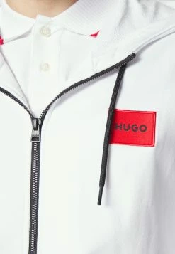 HUGO DAPLE - Zip-up Sweatshirt - White -HUGO Shop 4d7646a3830941b2a9d19c1f9319d360