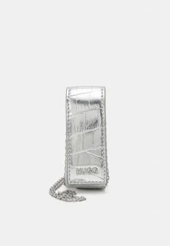 HUGO EVA LIPSTICK CASE - Across Body Bag - Silver
