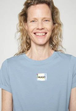 HUGO THE SLIMTEE - Print T-shirt - Light Pastel Blue -HUGO Shop 558b3b54aaf44944837f897ccae082f0