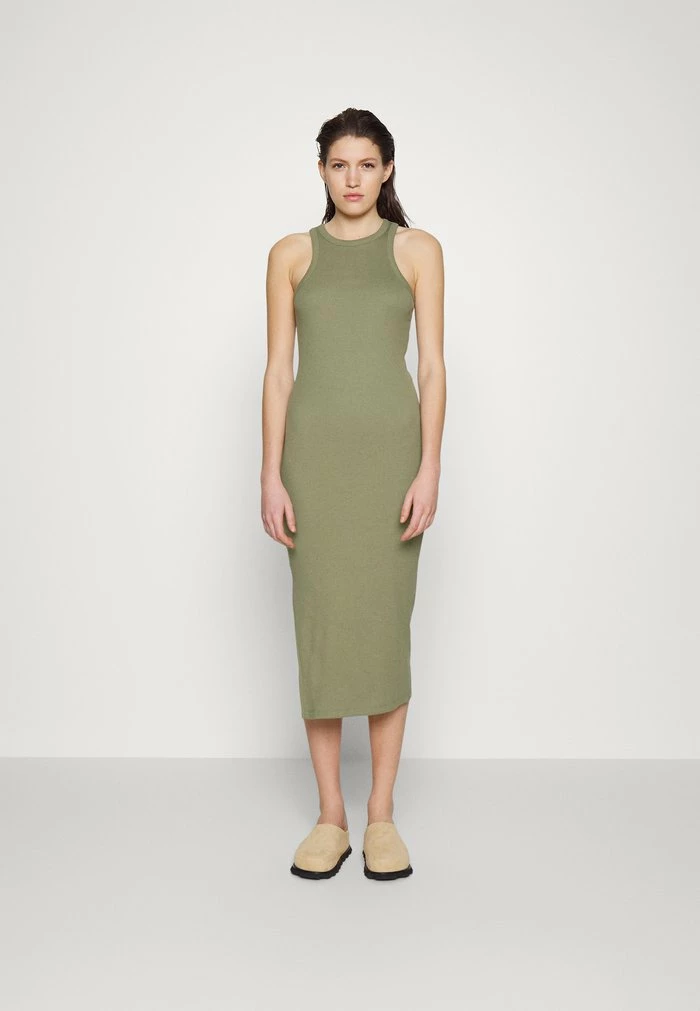 HUGO NENCIA - Shift Dress - Dark Beige 1 HUGO NENCIA - Shift Dress - Dark Beige