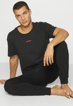 HUGO LINKED PANTS - Pyjama Bottoms - Black -HUGO Shop 60bd654207fe482c8419ea65cef31e96