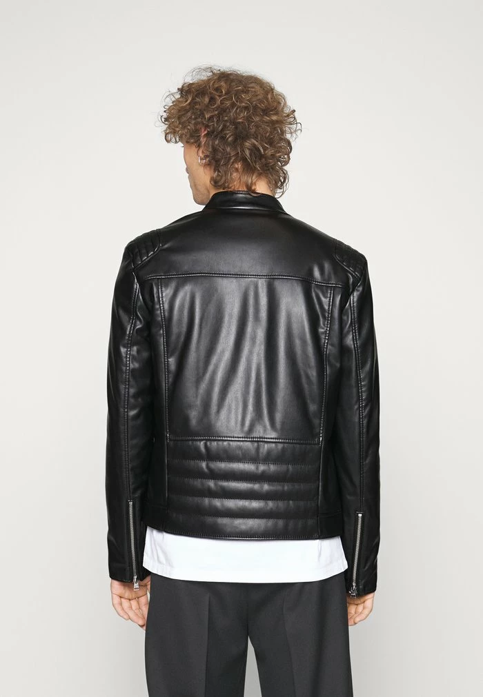 HUGO BEVNI - Faux Leather Jacket - Black 3 HUGO BEVNI - Faux Leather Jacket - Black - Image 3