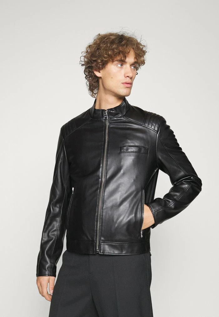 HUGO BEVNI - Faux Leather Jacket - Black 1 HUGO BEVNI - Faux Leather Jacket - Black