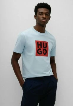 HUGO DALTOR - Print T-shirt - Light Blue