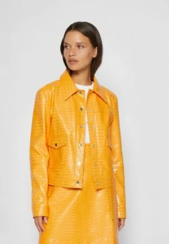 HUGO AVELLI - Faux Leather Jacket - Medium Orange -HUGO Shop a1824b6f2340489b9b4ef3403e057ff0