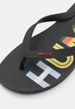 HUGO DAVE - T-bar Sandals - Black/multi-coloured -HUGO Shop a6b61189937544b8911d1323255f6237