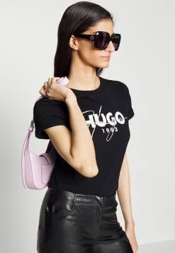 HUGO THE SLIM TEE - Print T-shirt - Black -HUGO Shop aeb214eff7744468848a707a3b848fc8