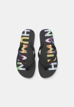 HUGO DAVE - T-bar Sandals - Black/multi-coloured