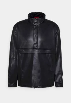 HUGO ELLONS - Faux Leather Jacket - Black
