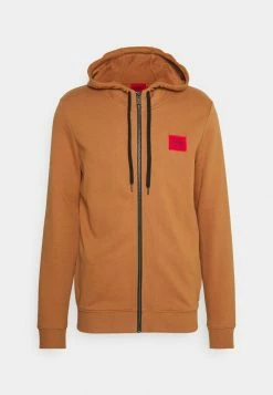 HUGO DAPLE - Zip-up Sweatshirt - Medium Brown -HUGO Shop c9473fa3d8254caa83593c4a904bfcdb