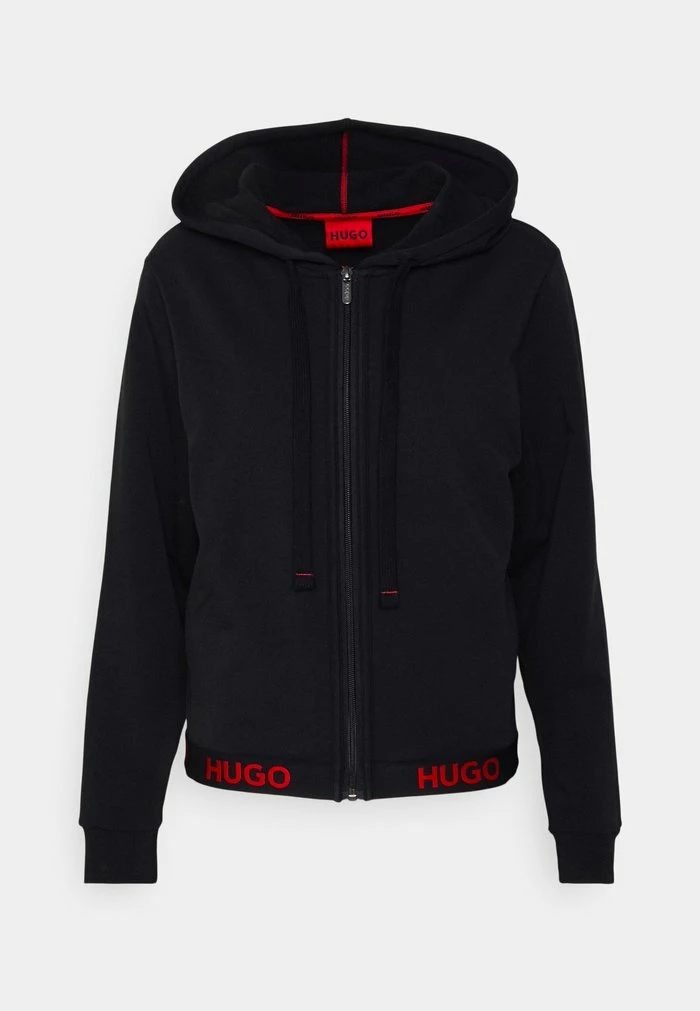 HUGO SPORTY LOGO JACKET - Zip-up Sweatshirt - Black 4 HUGO SPORTY LOGO JACKET - Zip-up Sweatshirt - Black - Image 4