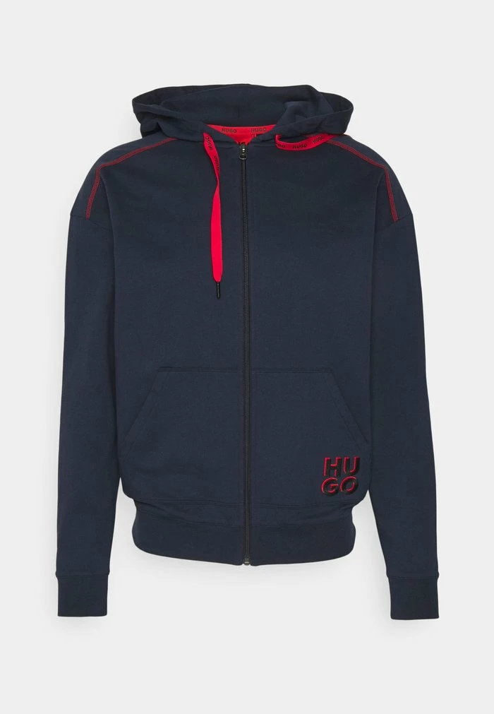 HUGO MONOLOGO JACKET HOOD - Zip-up Sweatshirt - Dark Blue 6 HUGO MONOLOGO JACKET HOOD - Zip-up Sweatshirt - Dark Blue - Image 6