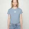 HUGO THE SLIMTEE - Print T-shirt - Light Pastel Blue
