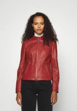 HUGO LIBRA - Leather Jacket - Dark Red