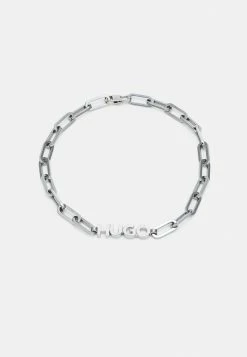 HUGO LOGOBOLD NECKLACE UNISEX - Necklace - Silver-coloured