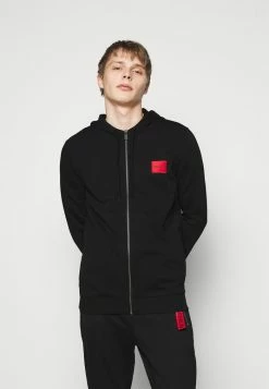 HUGO DAPLE - Zip-up Sweatshirt - Black