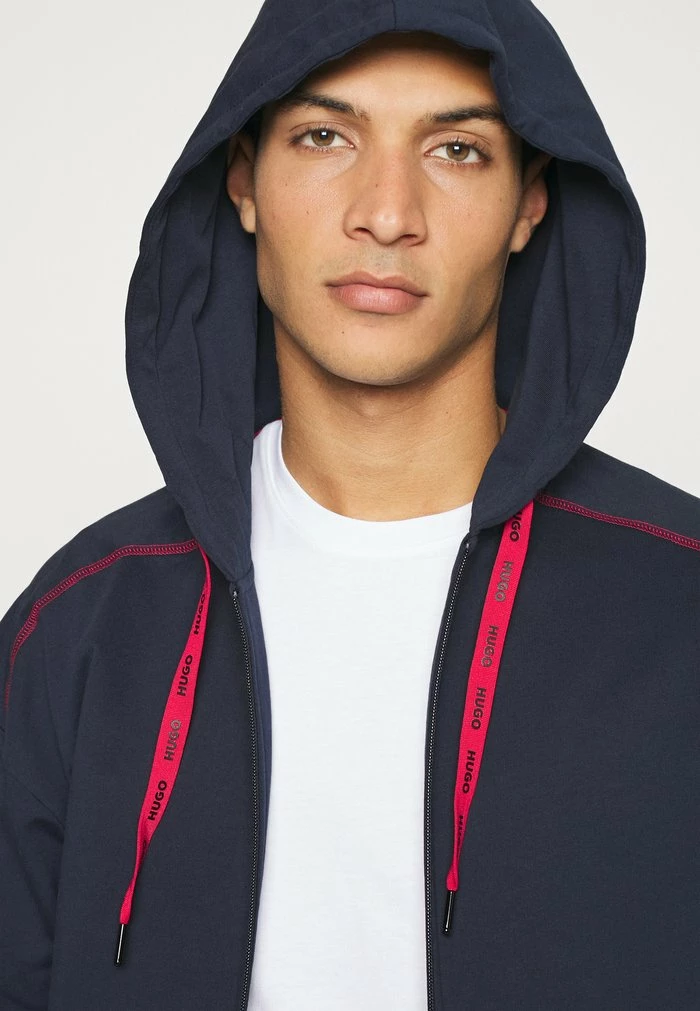HUGO MONOLOGO JACKET HOOD - Zip-up Sweatshirt - Dark Blue 4 HUGO MONOLOGO JACKET HOOD - Zip-up Sweatshirt - Dark Blue - Image 4