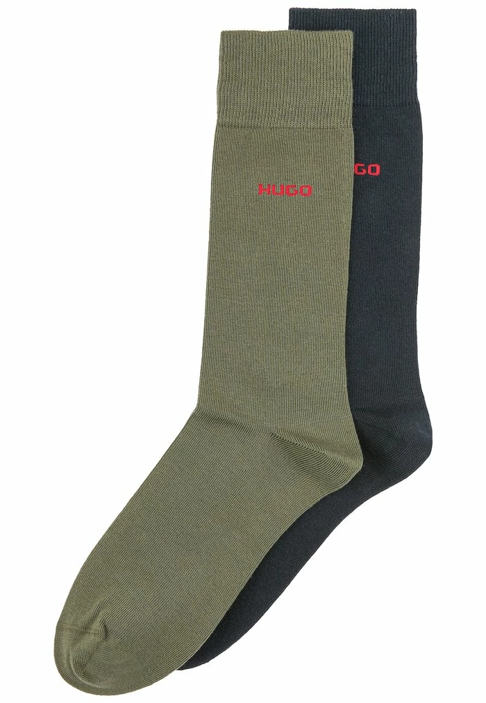 HUGO 2 PACK - Knee High Socks - Khaki 1 HUGO 2 PACK - Knee High Socks - Khaki