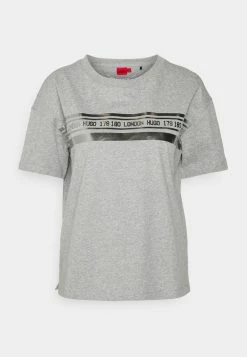 HUGO THE BOXY TEE - Print T-shirt - Medium Grey