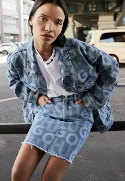 HUGO THE ICON - Denim Jacket - Turquoise/aqua