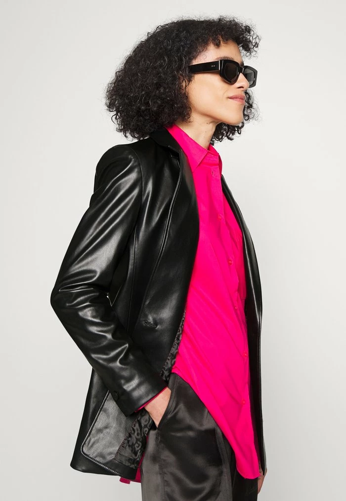 HUGO ALESIAS - Faux Leather Jacket - Black 4 HUGO ALESIAS - Faux Leather Jacket - Black - Image 4